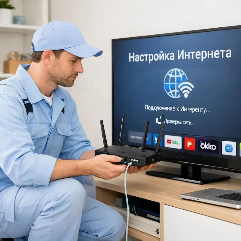 Настройка интернета на телевизоре в Мытищах