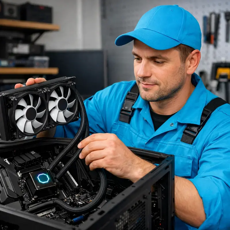 Установка водяного охлаждения на компьютер в Мытищах