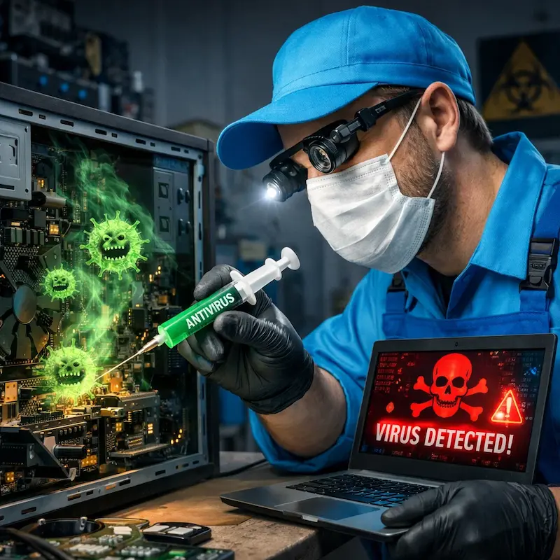 Лечение компьютера от вирусов в Мытищах на дому